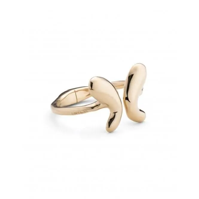 18K Gold Plated Butterfly Wings Large Bangle PUL2387ORO0000M Unode50 Jewelry And Accessories