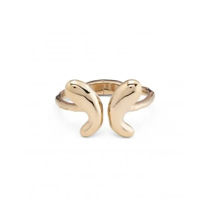 18K Gold Plated Butterfly Wings Large Bangle PUL2387ORO0000M Unode50 Jewelry And Accessories