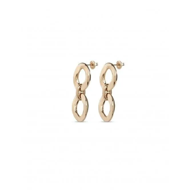 18K Gold Plated Groovy Earrings PEN0931ORO0000U Unode50 Jewelry And Accessories