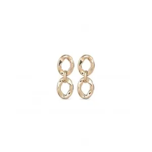 18K Gold Plated Groovy Earrings PEN0931ORO0000U Unode50 Jewelry And Accessories