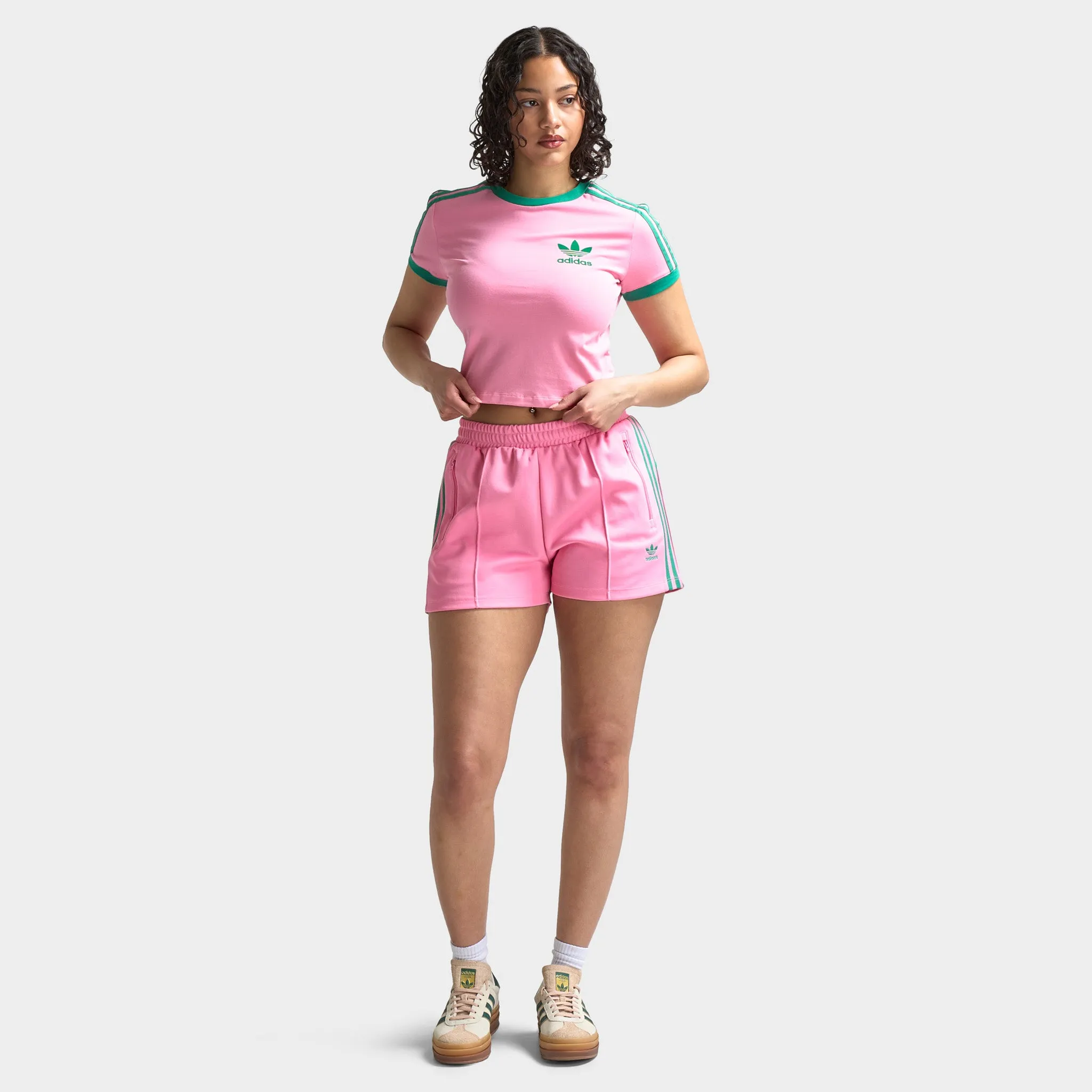 Adidas Adidas Women's Baby Tee Bliss Pink / Semi Court Green