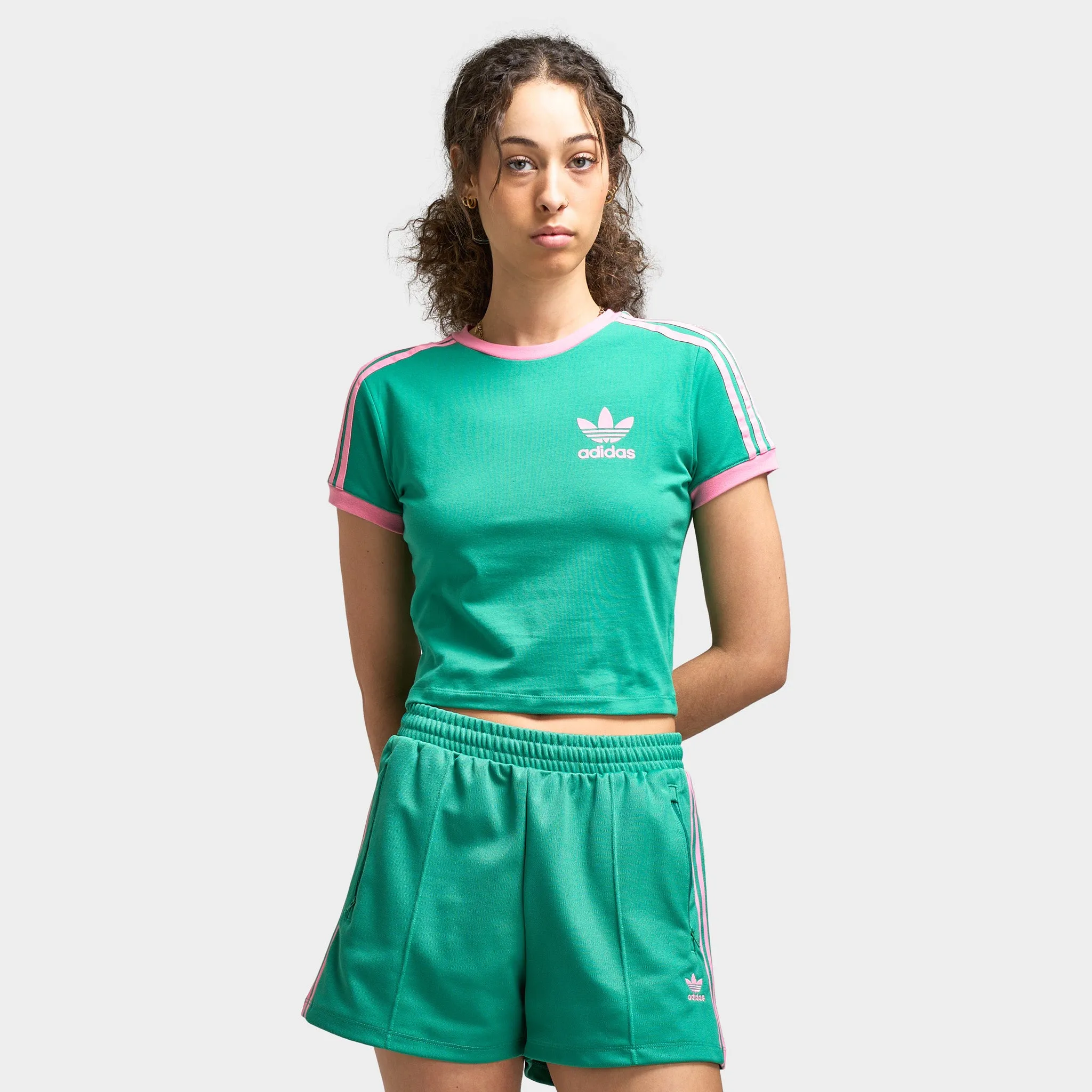 Adidas Adidas Women's Baby Tee Semi Court Green / Bliss Pink
