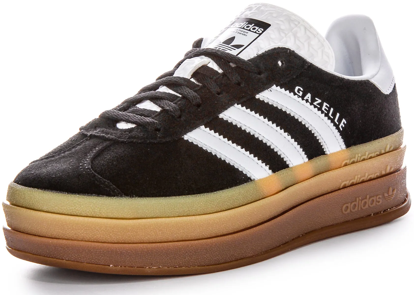 Adidas Gazelle Bold W Black White Gum Trainers Shoes Adidas