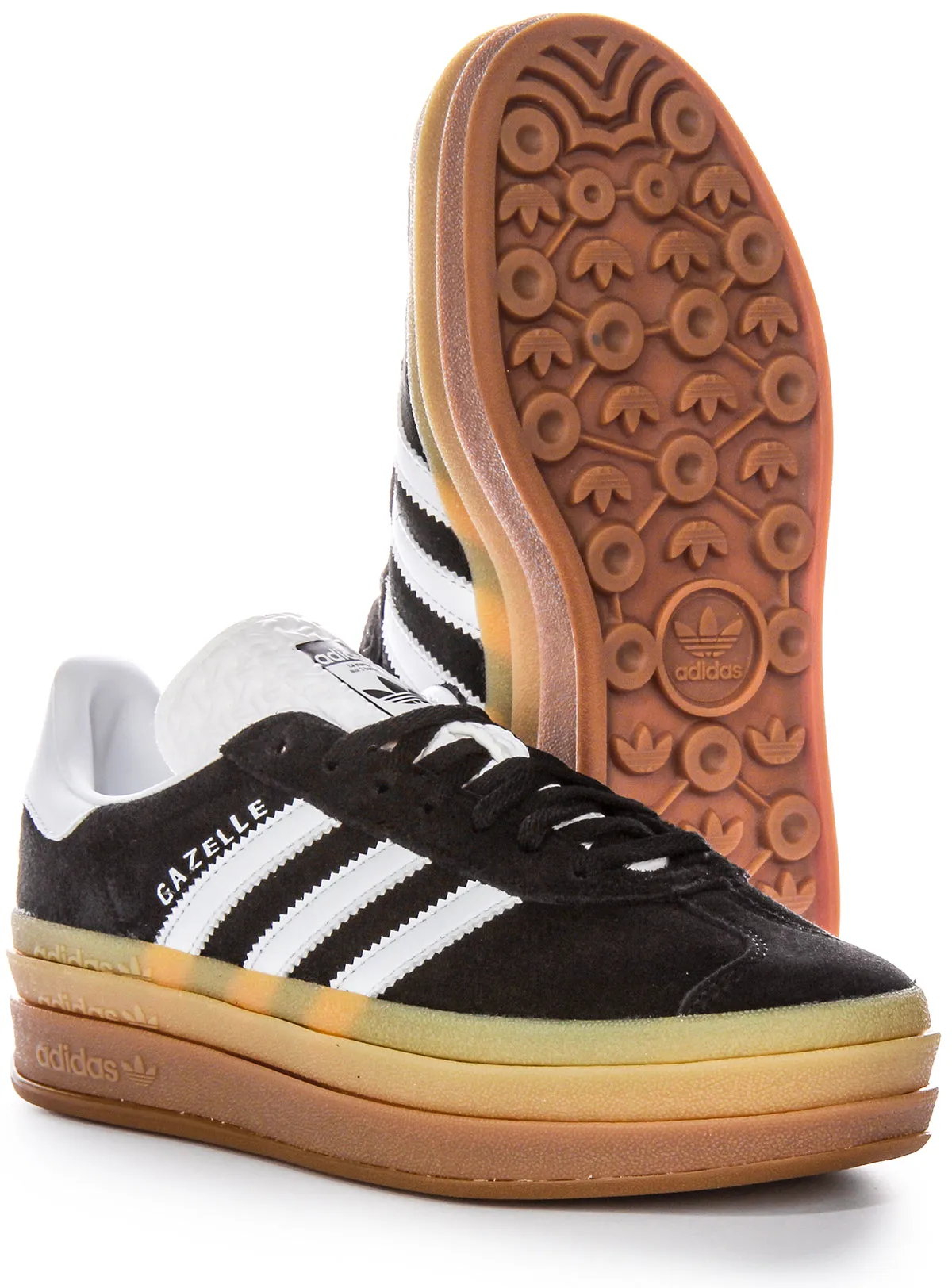 Adidas Gazelle Bold W Black White Gum Trainers Shoes Adidas