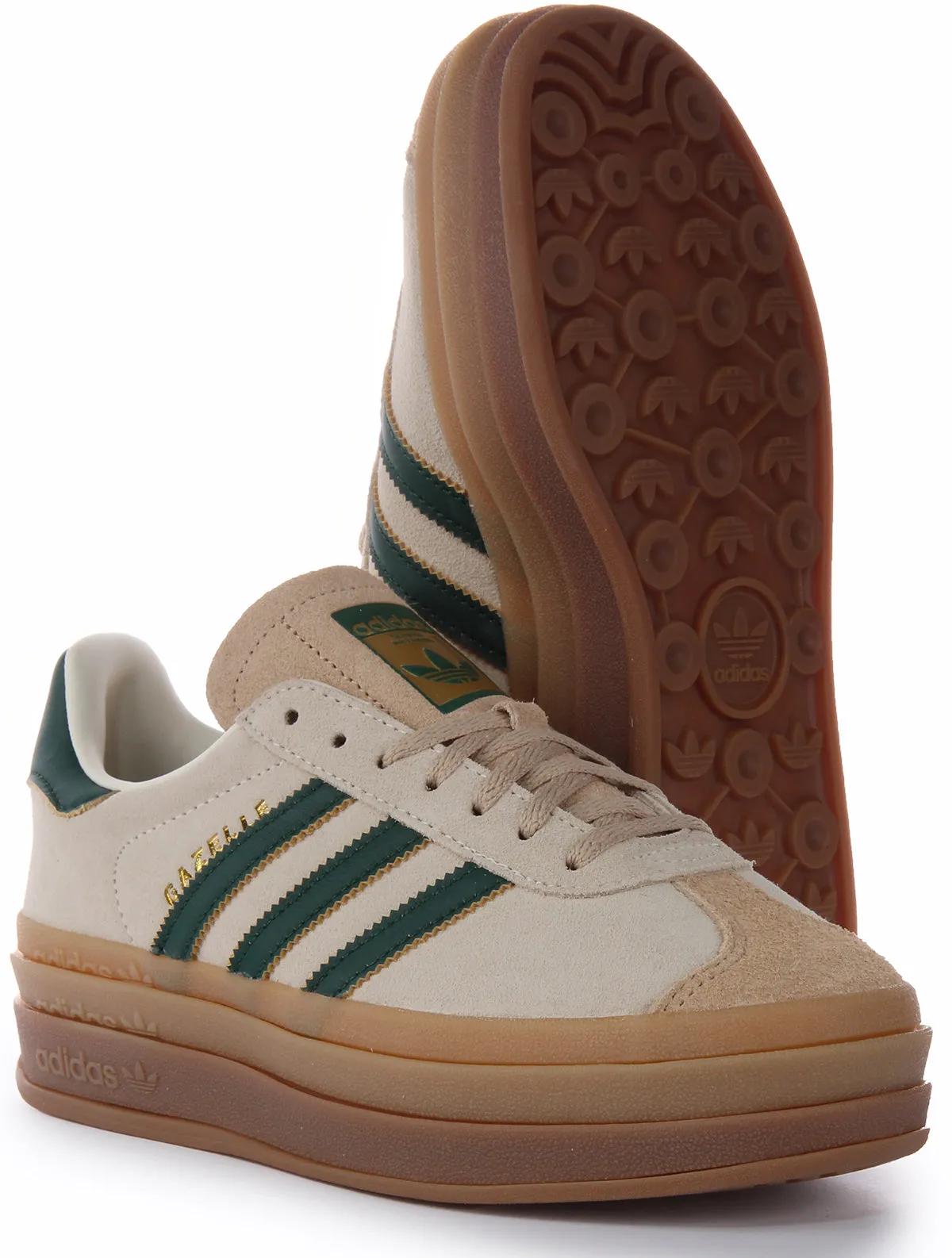 Adidas Gazelle In White Green For Women Shoes Adidas