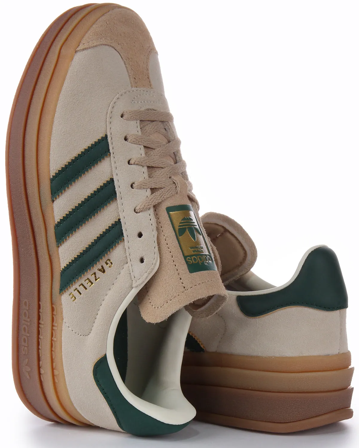 Adidas Gazelle In White Green For Women Shoes Adidas