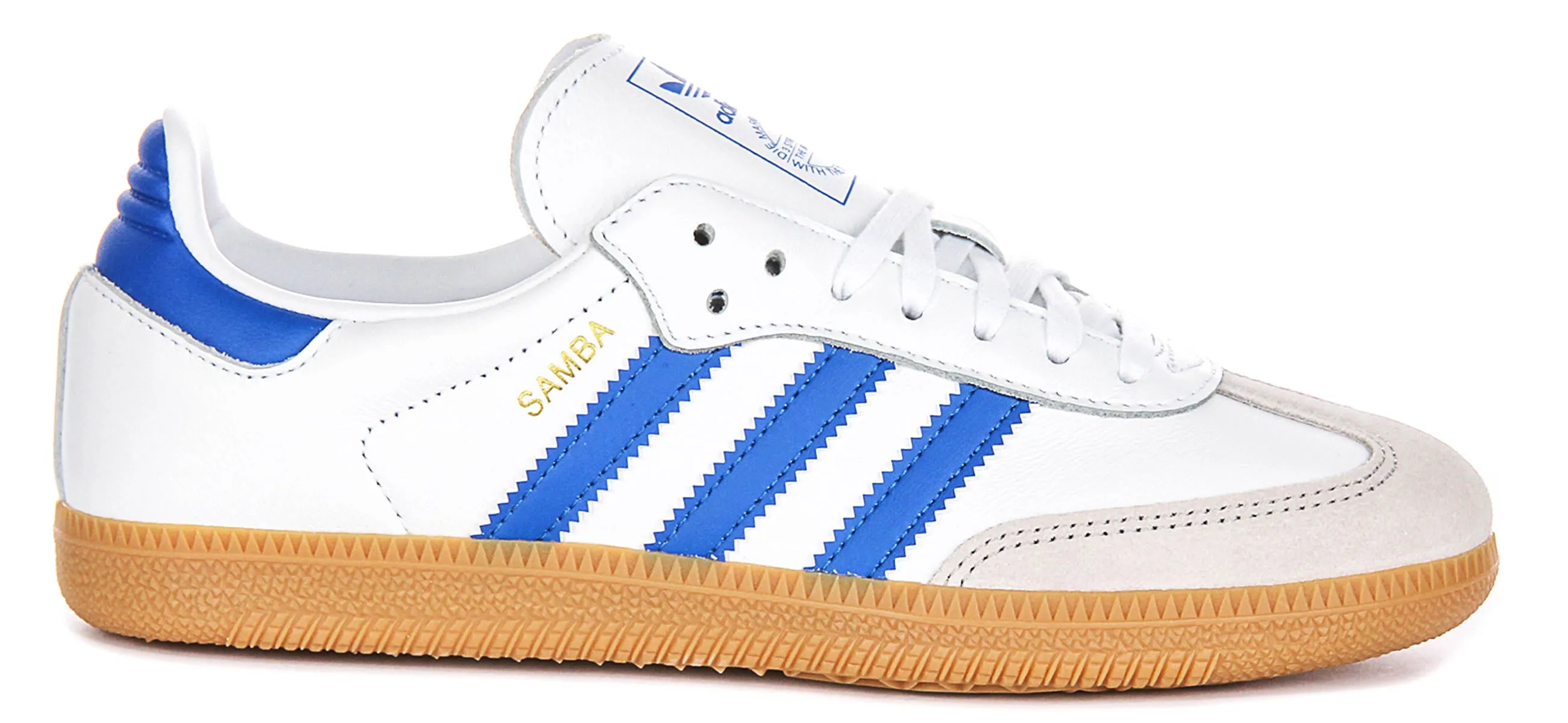 Adidas Samba OG In White Blue For Youth Shoes Adidas