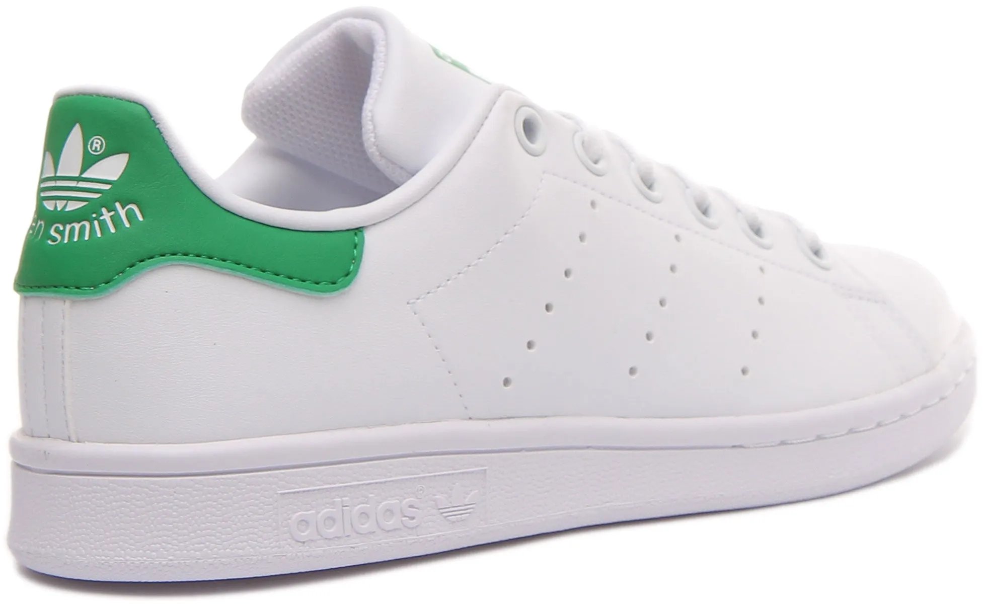 Adidas Stan Smith J In White Green For Junior Shoes Adidas