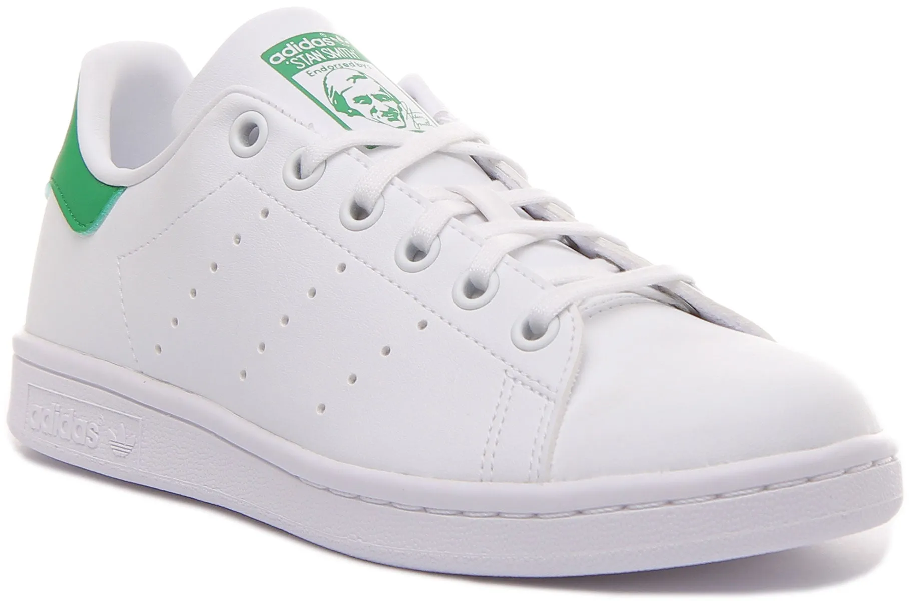 Adidas Stan Smith J In White Green For Junior Shoes Adidas