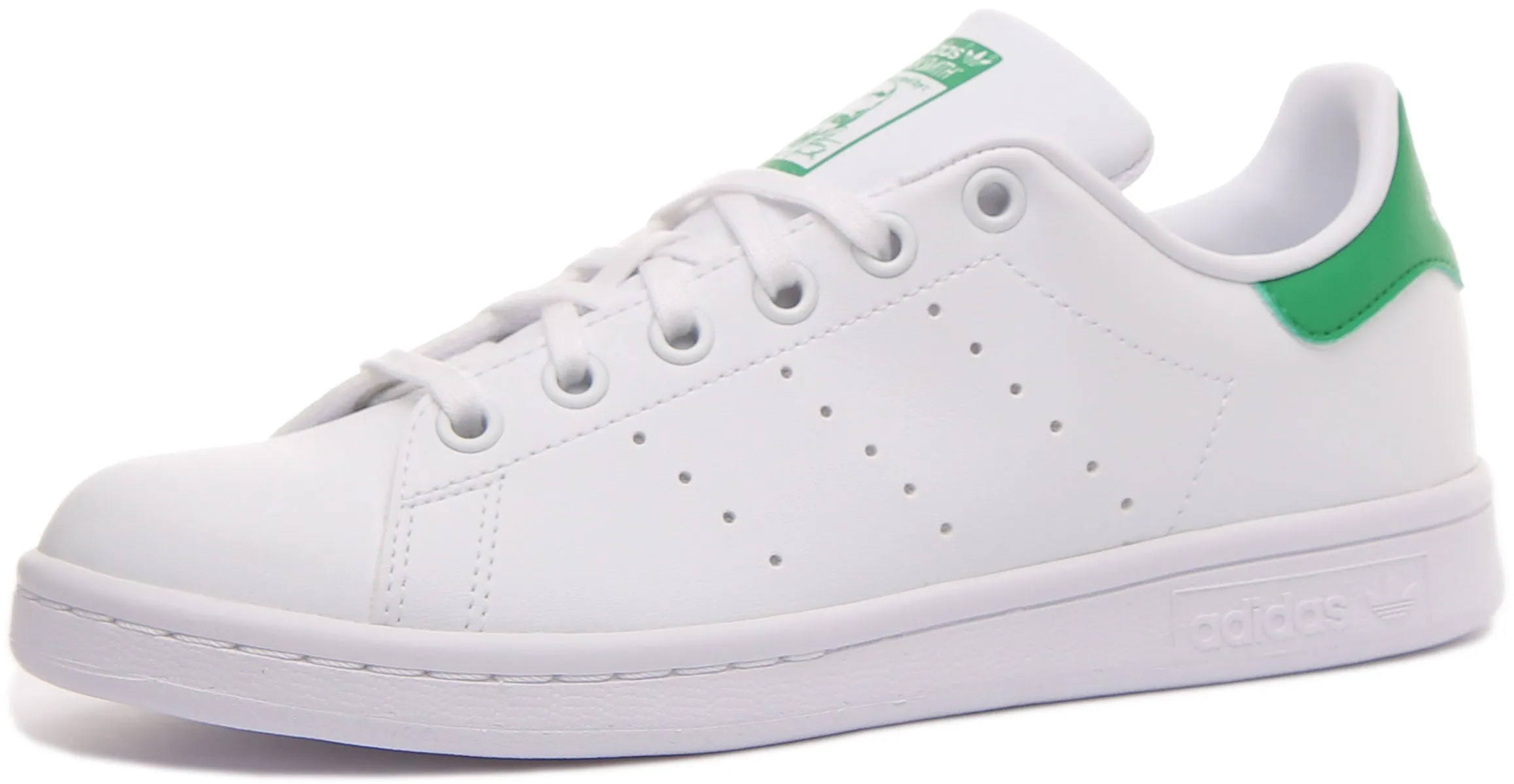 Adidas Stan Smith J In White Green For Junior Shoes Adidas