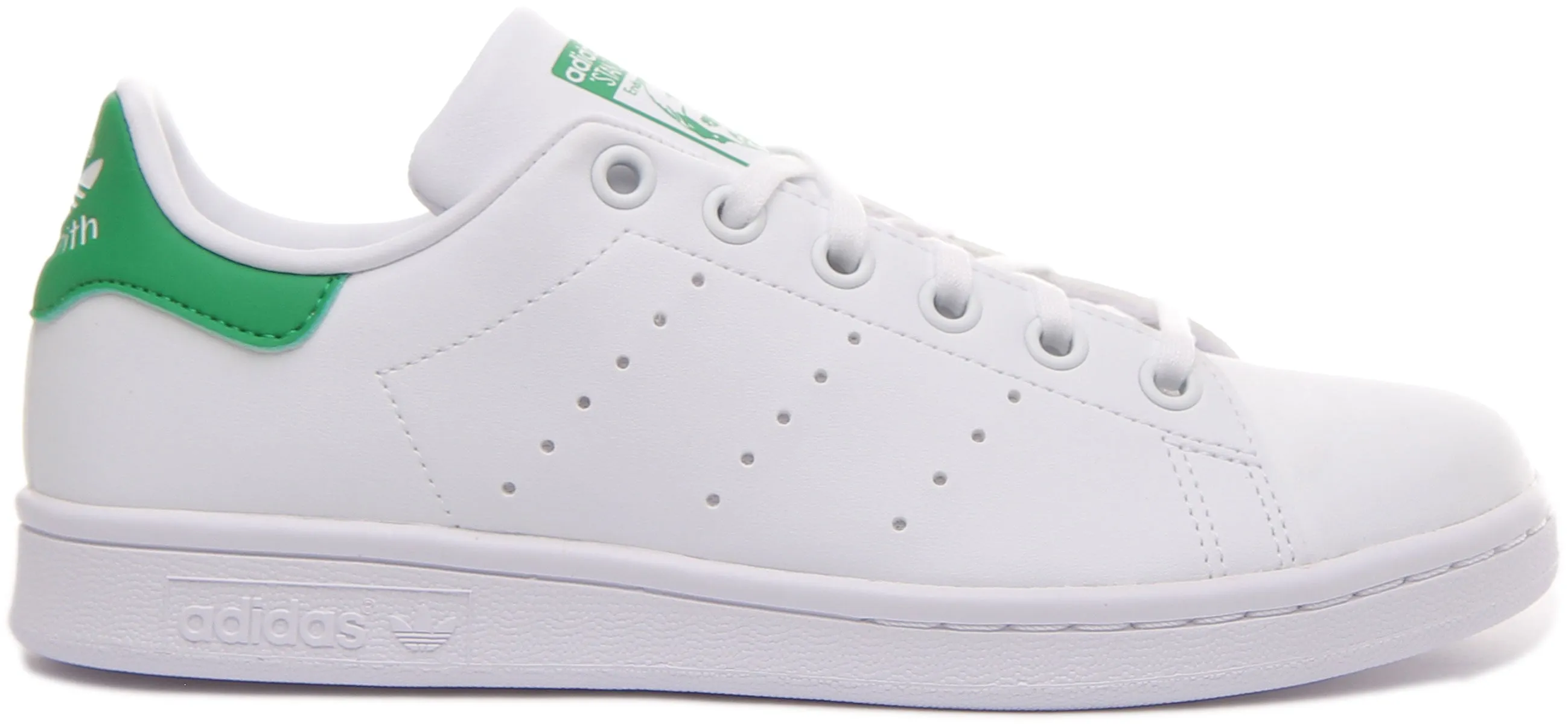 Adidas Stan Smith J In White Green For Junior Shoes Adidas
