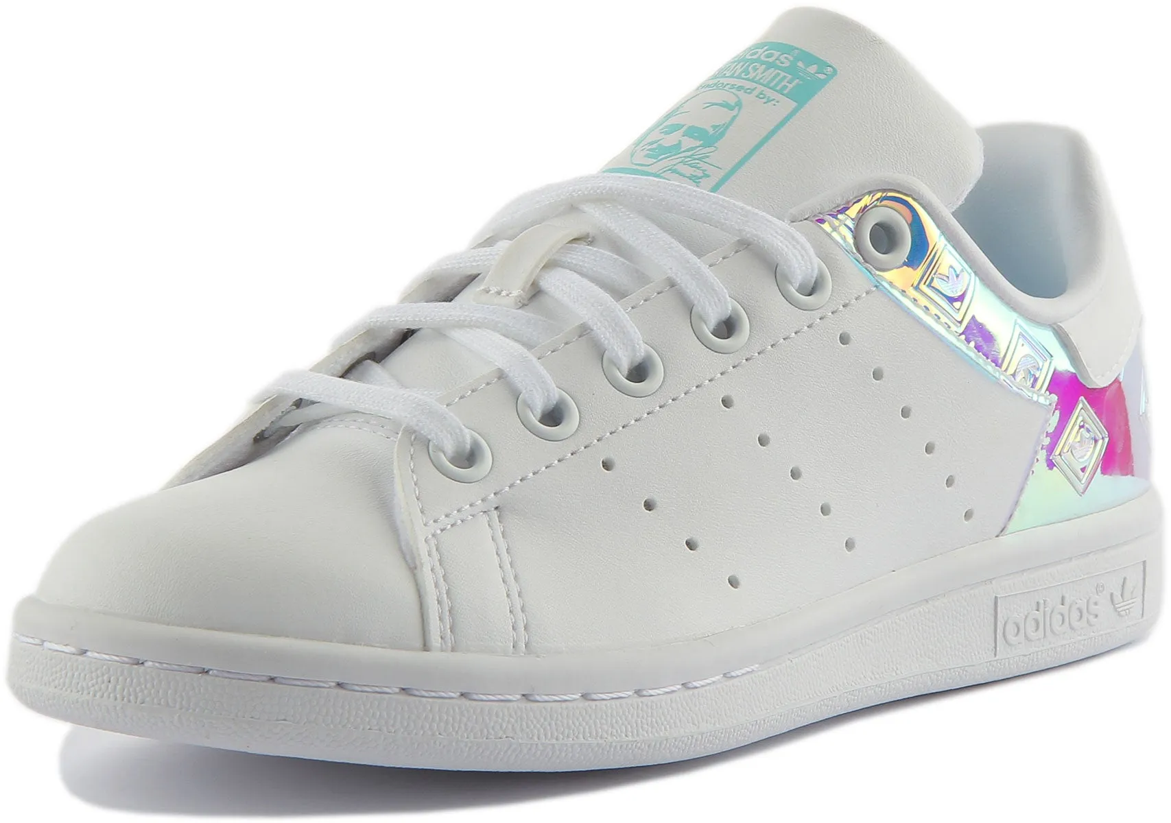 Adidas Stan Smith J In White Multi For Youth Shoes Adidas