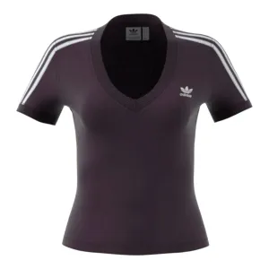 adidas Women's 3 Striped V-Neck Tee Adidas