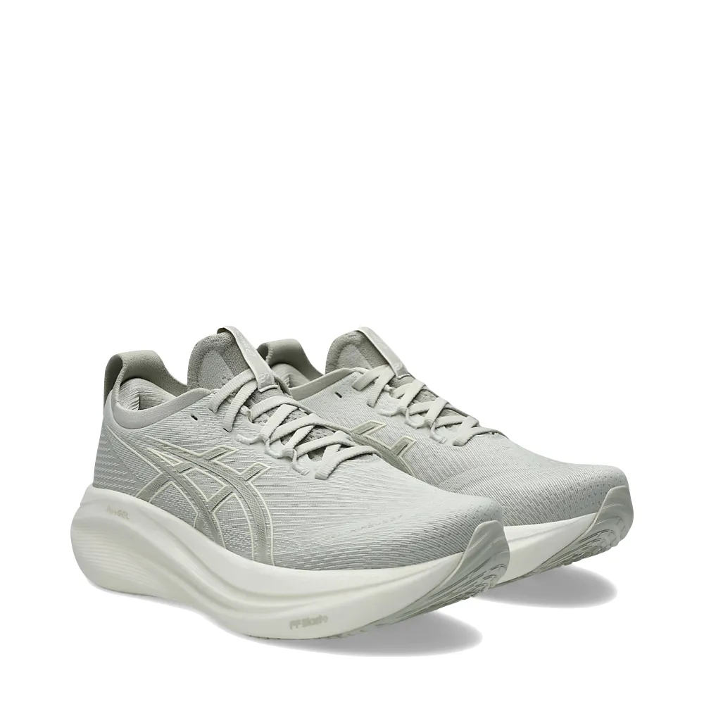 Asics Women's Gel Nimbus 27 Sneaker in Lake Grey/White Sage