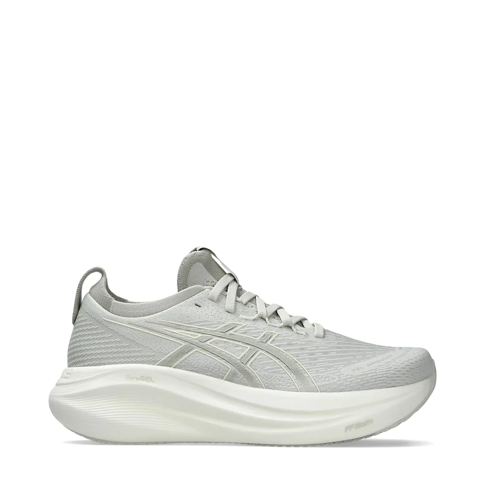 Asics Women's Gel Nimbus 27 Sneaker in Lake Grey/White Sage