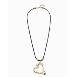 Big Love Golden Leather Necklace Unode50 Jewelry And Accessories