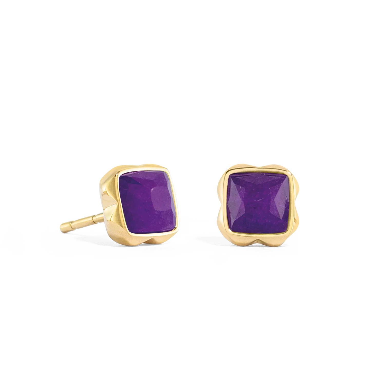 Birthstone February Earrings Sugilite Gold