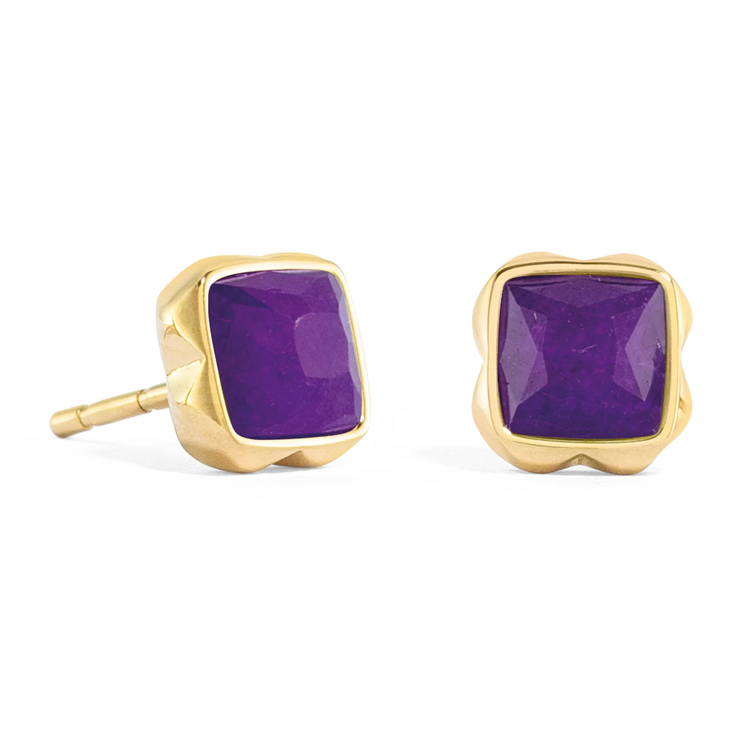 Birthstone February Earrings Sugilite Gold