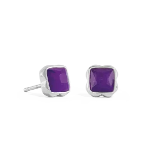 Birthstone February Earrings Sugilite Silver