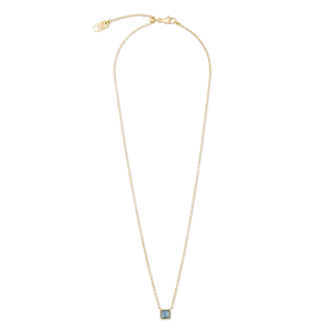 Birthstone March Necklace Blue Aventurine Gold