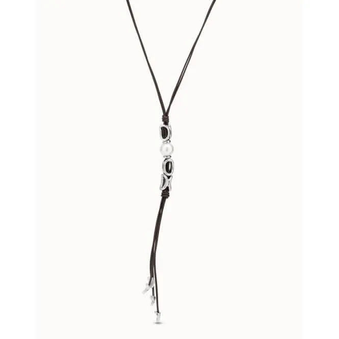 Bond White Leather Pearl Shell Necklace Unode50 Jewelry And Accessories