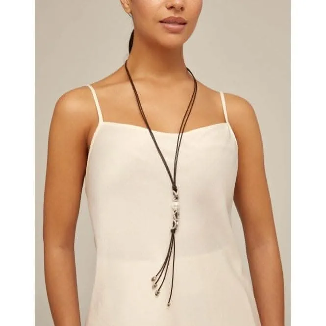 Bond White Leather Pearl Shell Necklace Unode50 Jewelry And Accessories