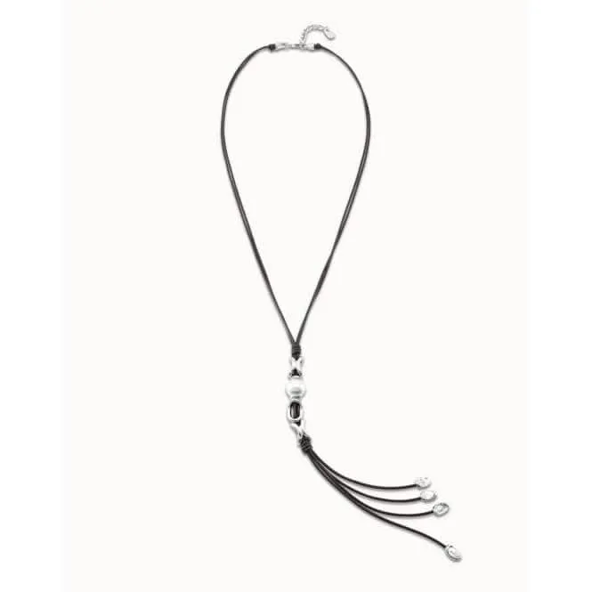 Bond White Leather Pearl Shell Necklace Unode50 Jewelry And Accessories