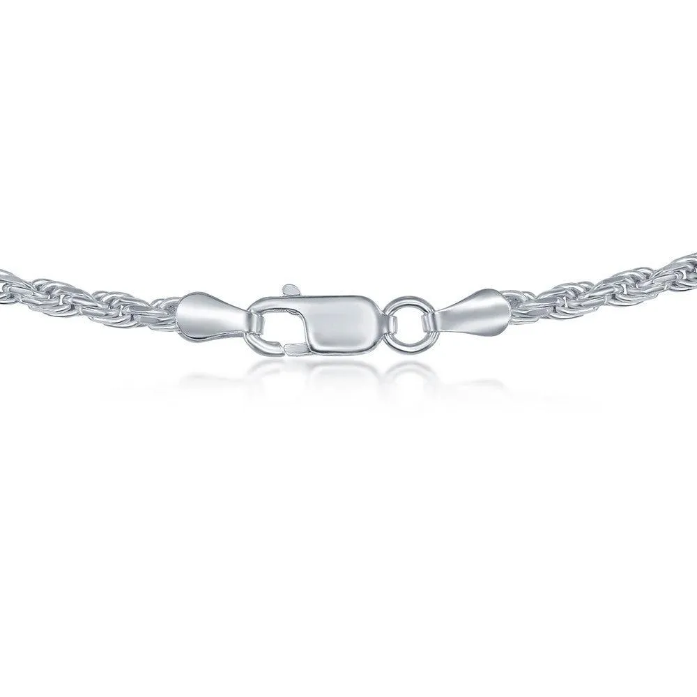 Classic Jewelry Sterling Silver 2.7mm Rope Chain, 16"