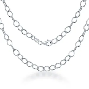 Classic Jewelry Sterling Silver 4.8mm Diamond Cut Rolo Link Chain, 30"