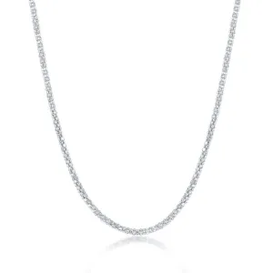 Classic Jewelry Sterling Silver Alternating Coreana and Popcorn Chain, 18"
