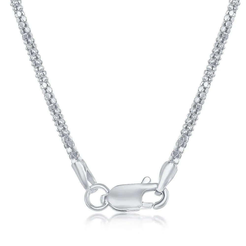 Classic Jewelry Sterling Silver Alternating Coreana and Popcorn Chain, 18"