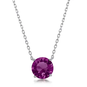 Classic Jewelry Sterling Silver Amethyst "February" Swarovski Element Necklace