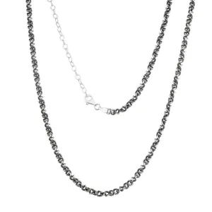 Classic Jewelry Sterling Silver Black Rhodium Infinity Chain, 17"