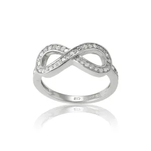 Classic Jewelry Sterling Silver CZ Infinity Ring - W-9545