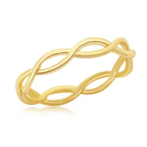Classic Jewelry Sterling Silver Gold-Plated Intertwined Ring - W-1875