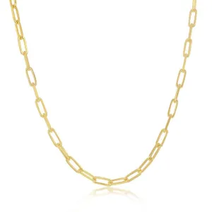 Classic Jewelry Sterling Silver GP 2.8mm Paper Clip Linked Chain, 20"