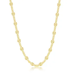 Classic Jewelry Sterling Silver GP Curb and Diamond-Cut Disc Chain, 16"