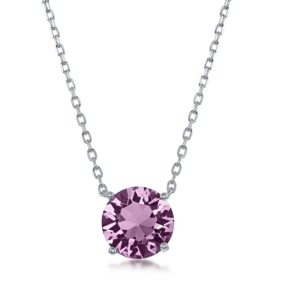 Classic Jewelry Sterling Silver Light Amethyst "June" Swarovski Element Necklace
