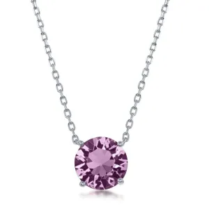 Classic Jewelry Sterling Silver Light Amethyst "June" Swarovski Element Necklace