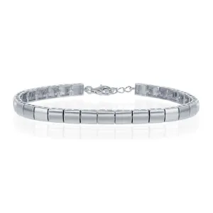 Classic Jewelry Sterling Silver Linked Flat Rectangle Bracelet, 7"