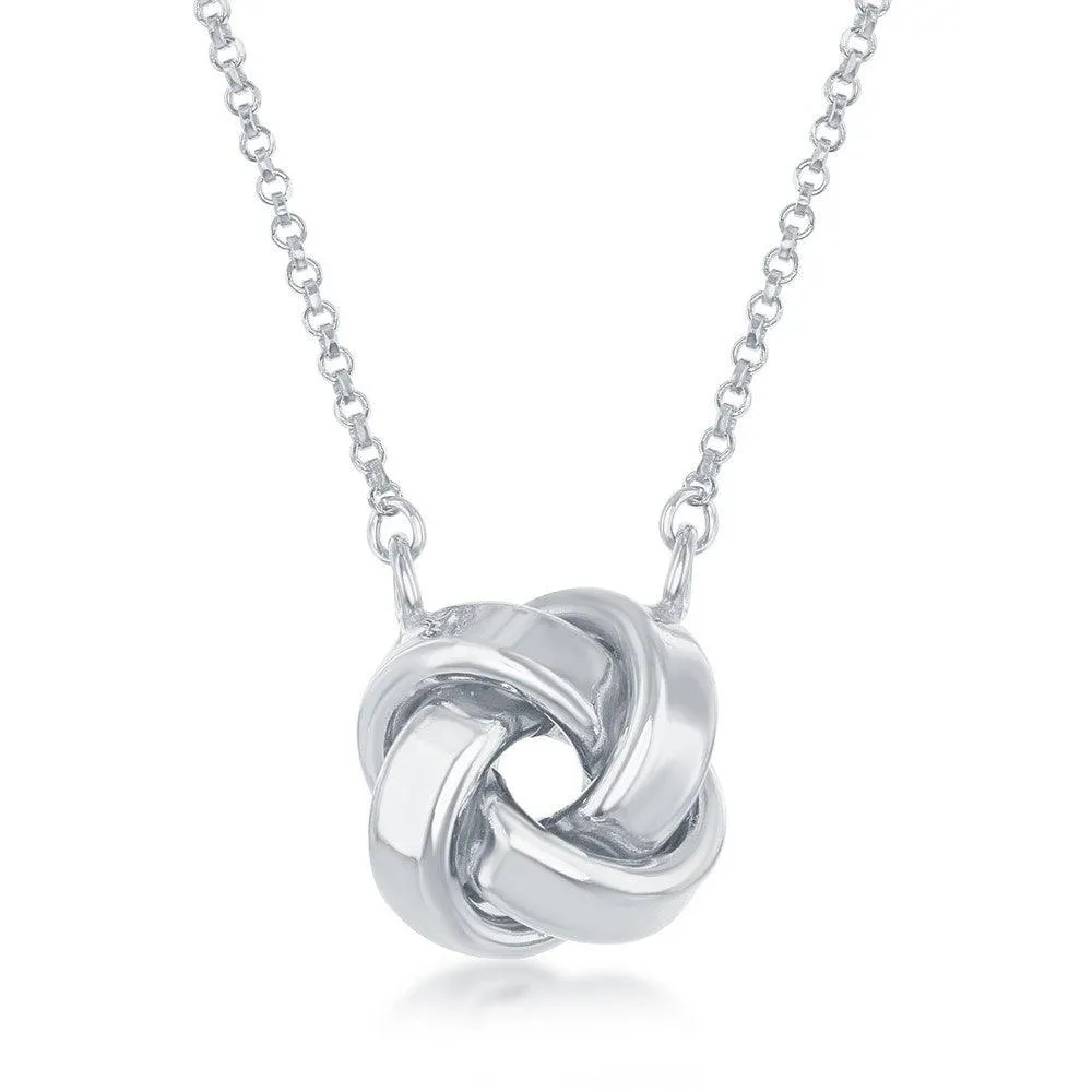 Classic Jewelry Sterling Silver Love Knot Design Necklace