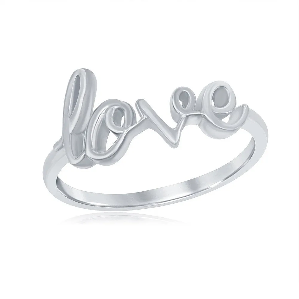 Classic Jewelry Sterling Silver LOVE Ring - W-9786