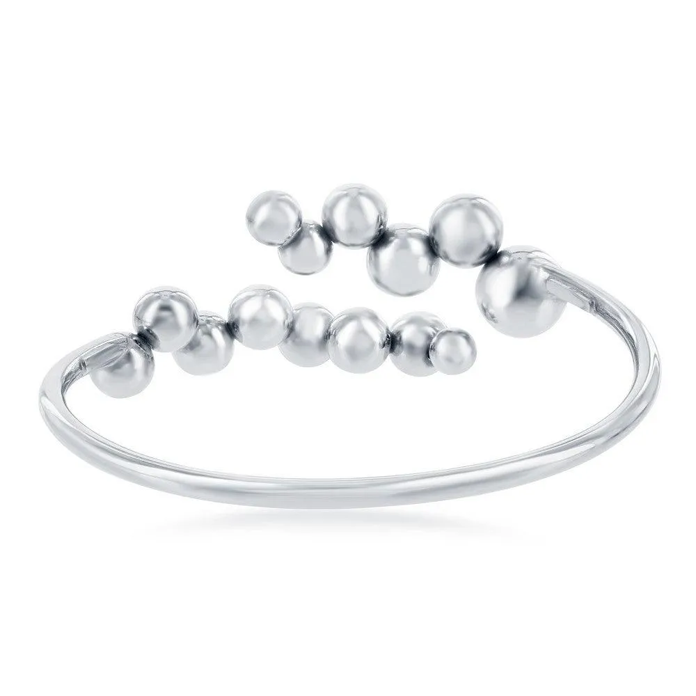Classic Jewelry Sterling Silver Multi Bead Bangle
