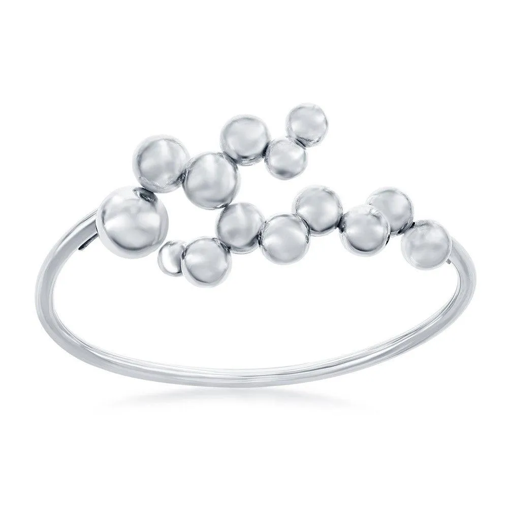 Classic Jewelry Sterling Silver Multi Bead Bangle