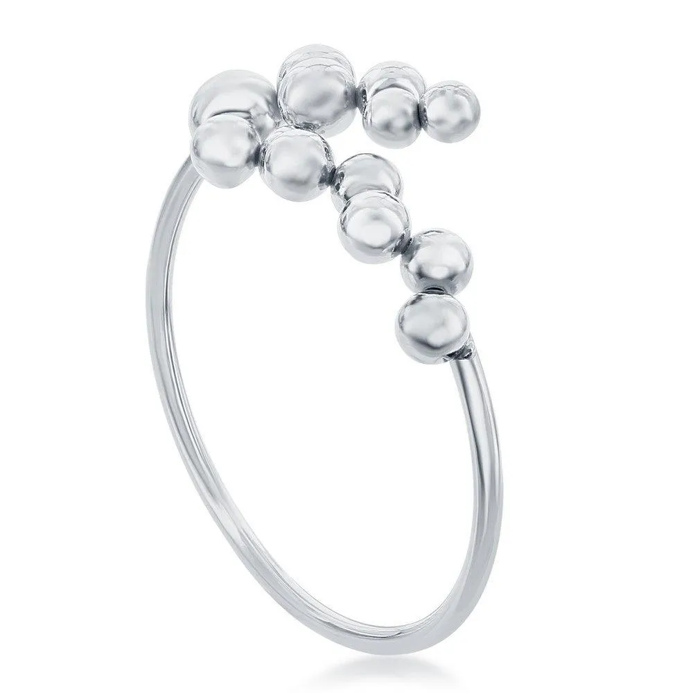 Classic Jewelry Sterling Silver Multi Bead Bangle