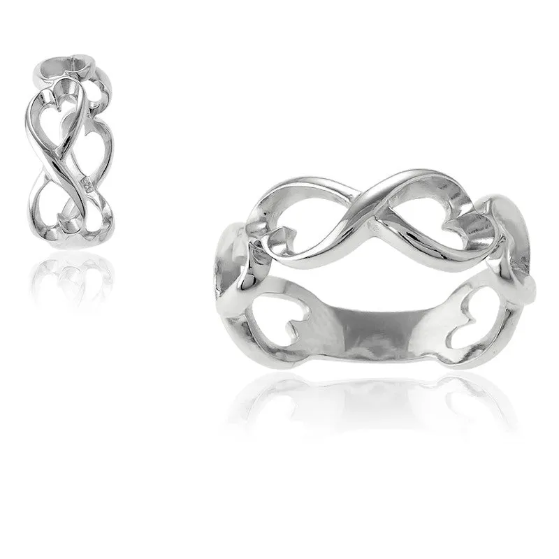 Classic Jewelry Sterling Silver Open Infinity Ring - W-9646