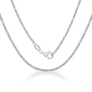 Classic Jewelry Sterling Silver Rectangle and Circle Open Link Chain, 20"