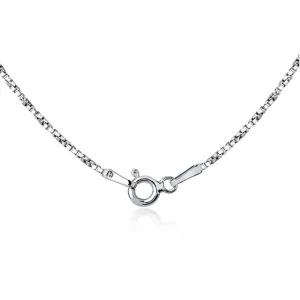 Classic Jewelry Sterling Silver Rhodium Plated 1.3mm Twisted Box Chain, 20"