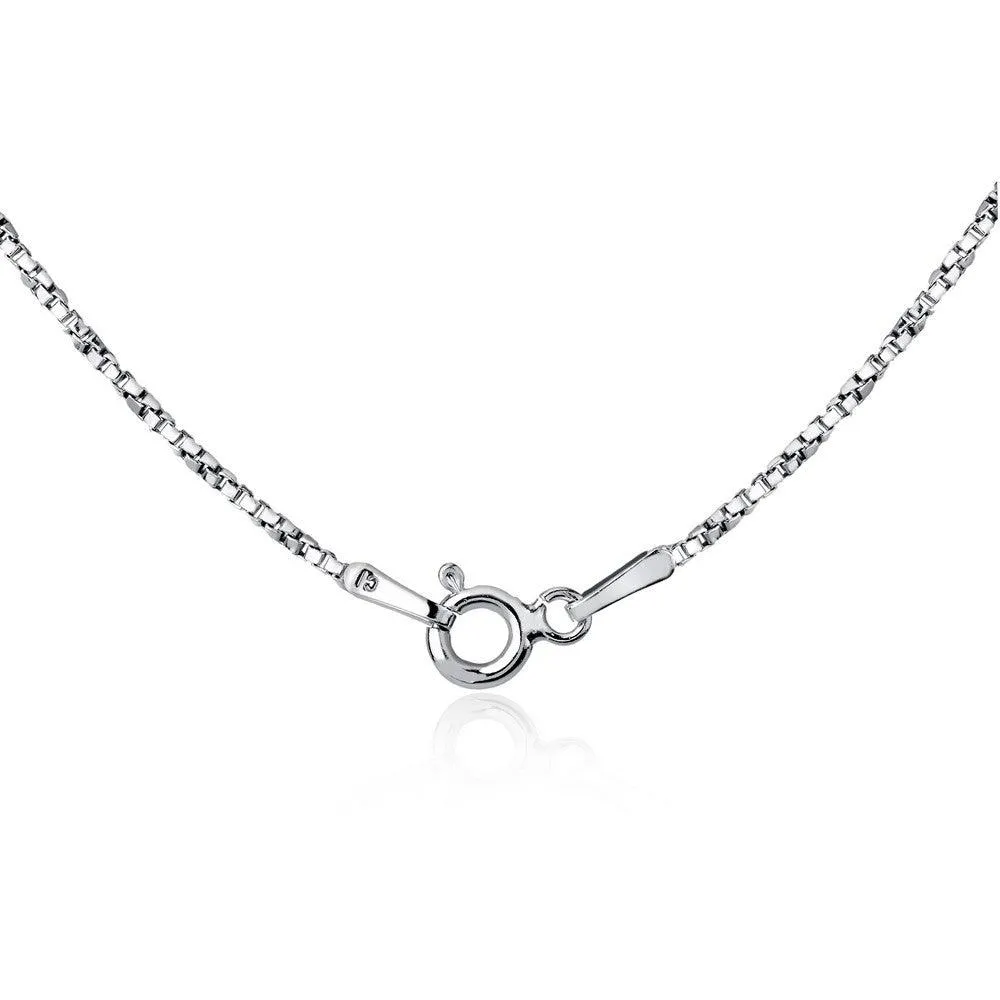Classic Jewelry Sterling Silver Rhodium Plated 1.3mm Twisted Box Chain, 20"