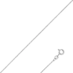 Classic Jewelry Sterling Silver Rhodium Plated 1.4mm Thin D-C Cable Chain, 16"